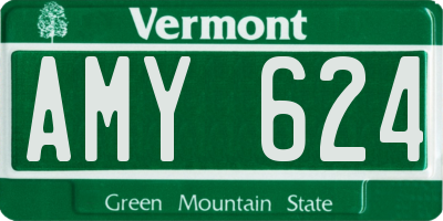 VT license plate AMY624