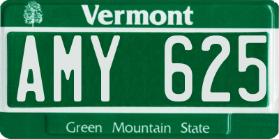 VT license plate AMY625