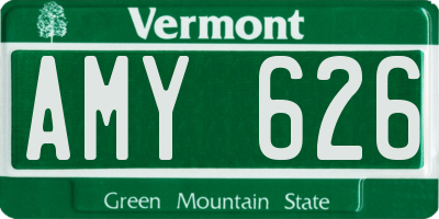 VT license plate AMY626