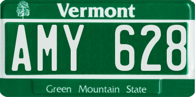 VT license plate AMY628