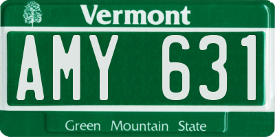 VT license plate AMY631
