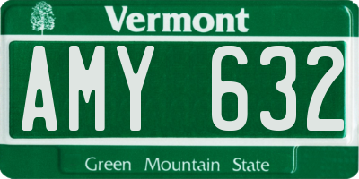 VT license plate AMY632