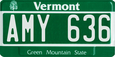 VT license plate AMY636