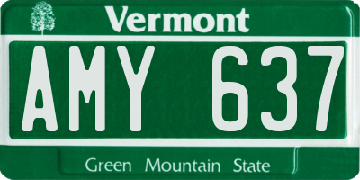 VT license plate AMY637