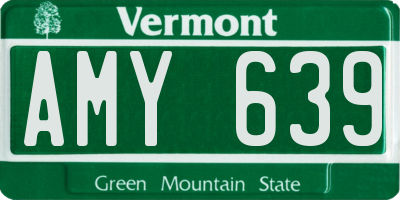 VT license plate AMY639
