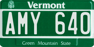 VT license plate AMY640