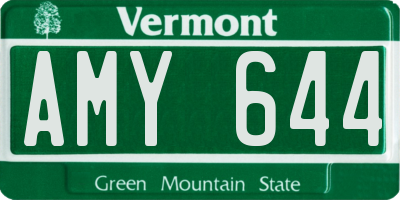 VT license plate AMY644