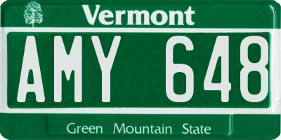 VT license plate AMY648