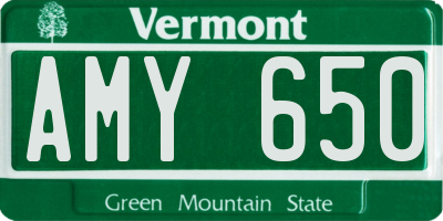 VT license plate AMY650