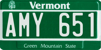 VT license plate AMY651