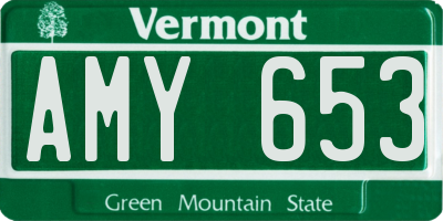 VT license plate AMY653