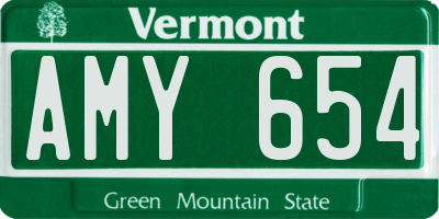 VT license plate AMY654