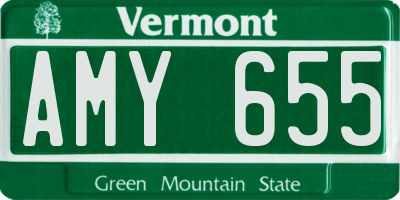 VT license plate AMY655