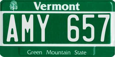VT license plate AMY657