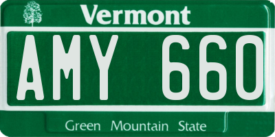 VT license plate AMY660