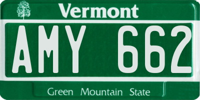 VT license plate AMY662