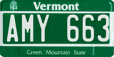 VT license plate AMY663
