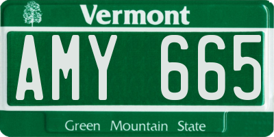 VT license plate AMY665