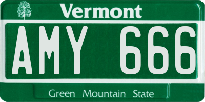 VT license plate AMY666