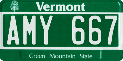 VT license plate AMY667