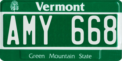 VT license plate AMY668