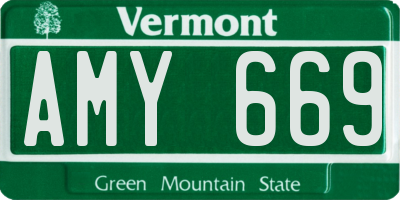 VT license plate AMY669
