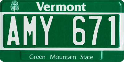VT license plate AMY671