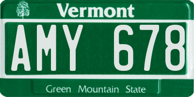 VT license plate AMY678