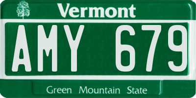 VT license plate AMY679