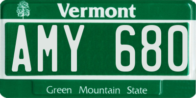 VT license plate AMY680