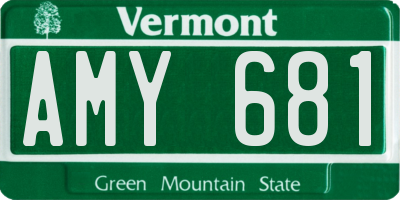VT license plate AMY681