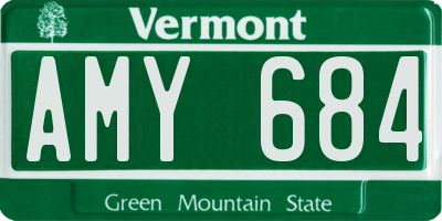VT license plate AMY684