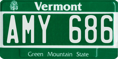 VT license plate AMY686