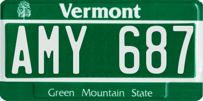 VT license plate AMY687