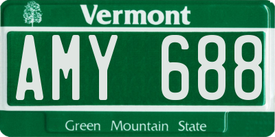 VT license plate AMY688