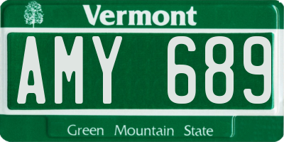 VT license plate AMY689