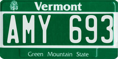 VT license plate AMY693