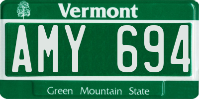VT license plate AMY694