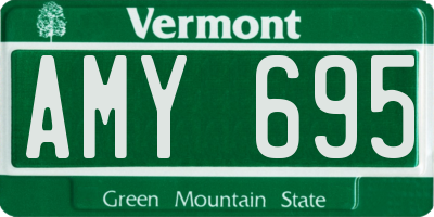 VT license plate AMY695