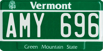 VT license plate AMY696