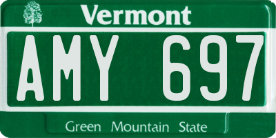 VT license plate AMY697