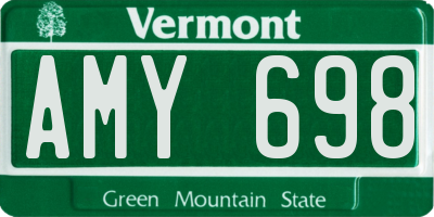 VT license plate AMY698