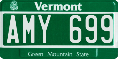 VT license plate AMY699
