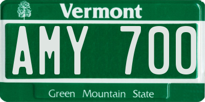 VT license plate AMY700