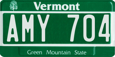 VT license plate AMY704