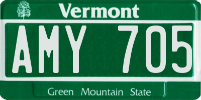 VT license plate AMY705