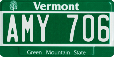 VT license plate AMY706
