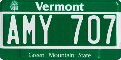 VT license plate AMY707