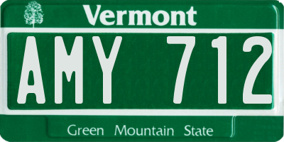 VT license plate AMY712
