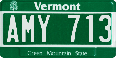 VT license plate AMY713